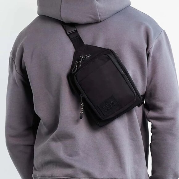 BEIS Unisex The Sport Sling Crossbody Bag Black - Picture 3 of 12